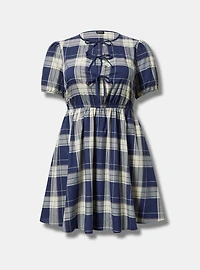 Mini Crew-Neck Bow Dress