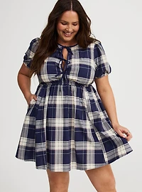 Mini Crew-Neck Bow Dress
