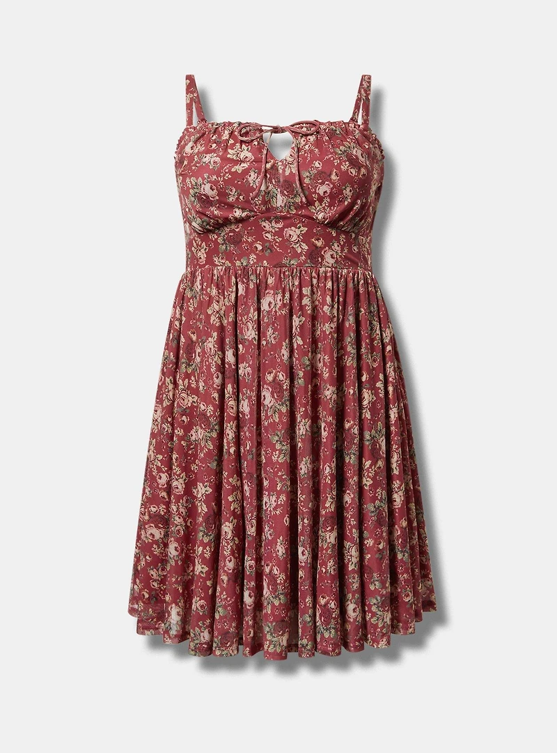 Mini Mesh Front-Tie Dress