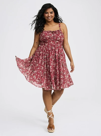Mini Mesh Front-Tie Dress