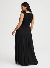 Maxi Textured Chiffon Floor Dress