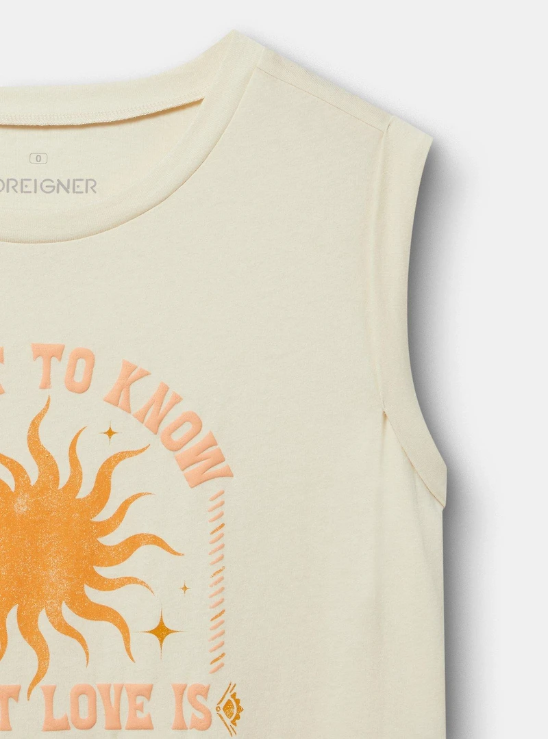 Foreigner Cotton Crew Roll Sleeve Muscle Tank