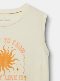 Foreigner Cotton Crew Roll Sleeve Muscle Tank