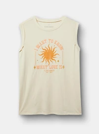 Foreigner Cotton Crew Roll Sleeve Muscle Tank