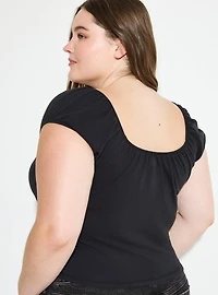 LoveSick Bubble-Sleeve Knit Top