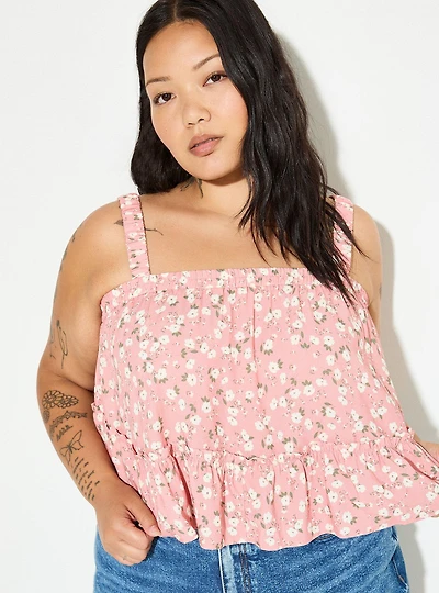 LoveSick Tiered Smocked-Strap Tank