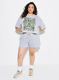 LoveSick Boxy Cropped Sweatshirt Tee