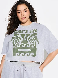 LoveSick Boxy Cropped Sweatshirt Tee
