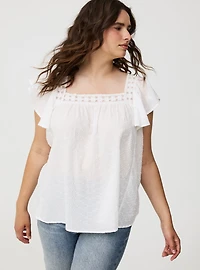 Lace Inset Trim Top