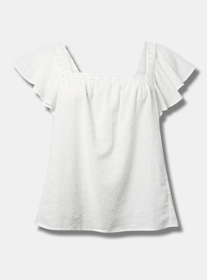 Lace Inset Trim Top