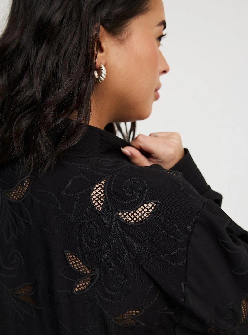 Washed Twill Embroidered Jacket