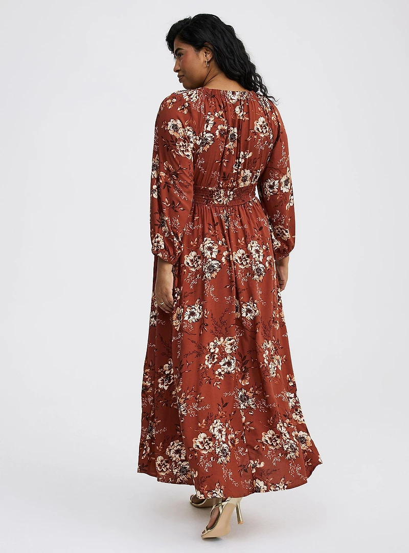 Maxi V-Neck Raglan-Sleeve Dress