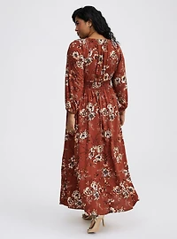 Maxi V-Neck Raglan-Sleeve Dress