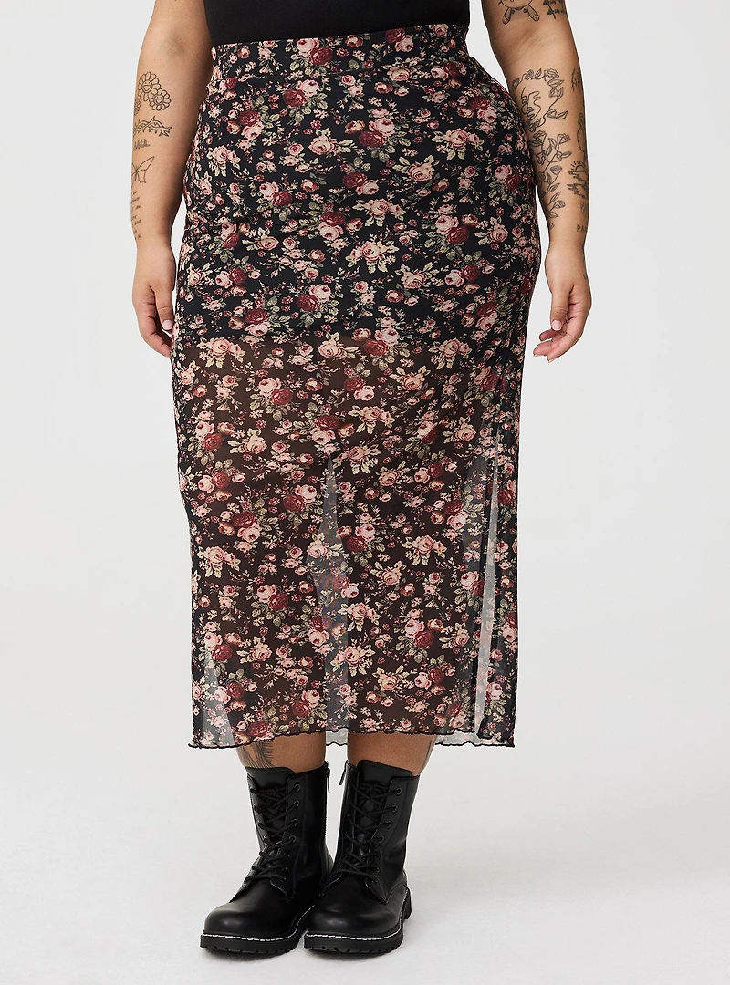 Mesh Maxi Skirt
