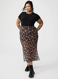 Mesh Maxi Skirt