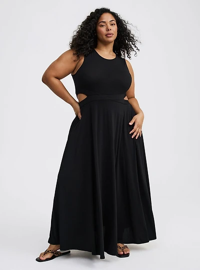 Cut-Out Waist Maxi Dress