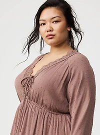Mini Clipdot Dolman-Sleeve Dress