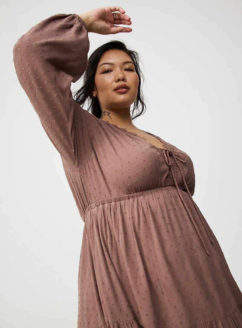 Mini Clipdot Dolman-Sleeve Dress