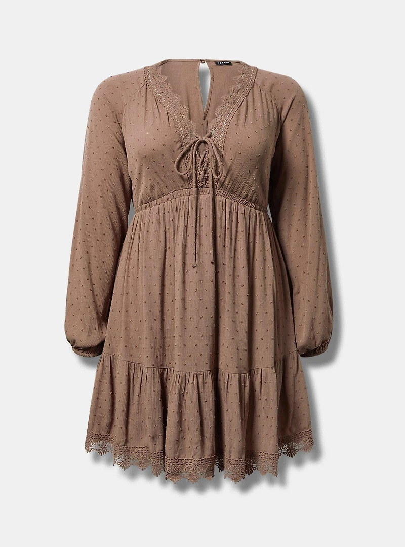 Mini Clipdot Dolman-Sleeve Dress