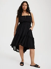 High-Low Tie-Detail Dress