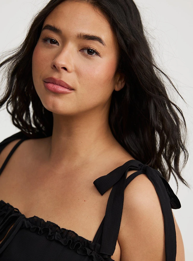 High-Low Tie-Detail Dress
