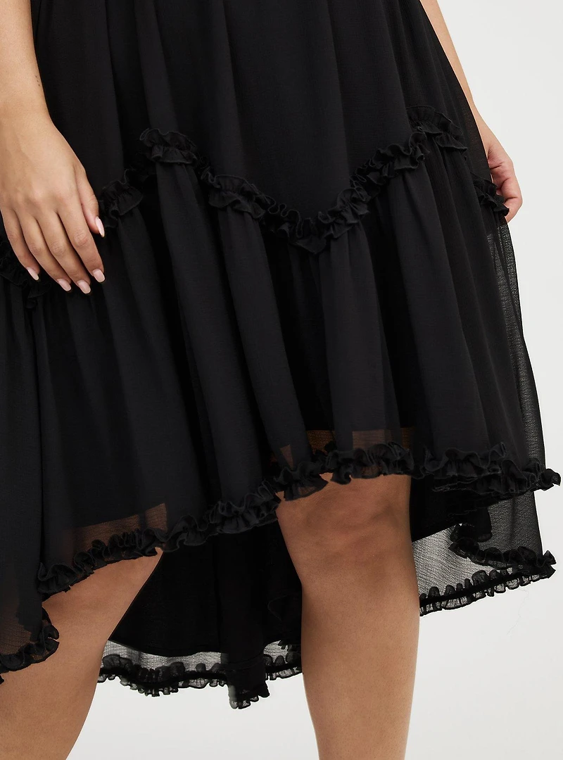 High-Low Tie-Detail Dress