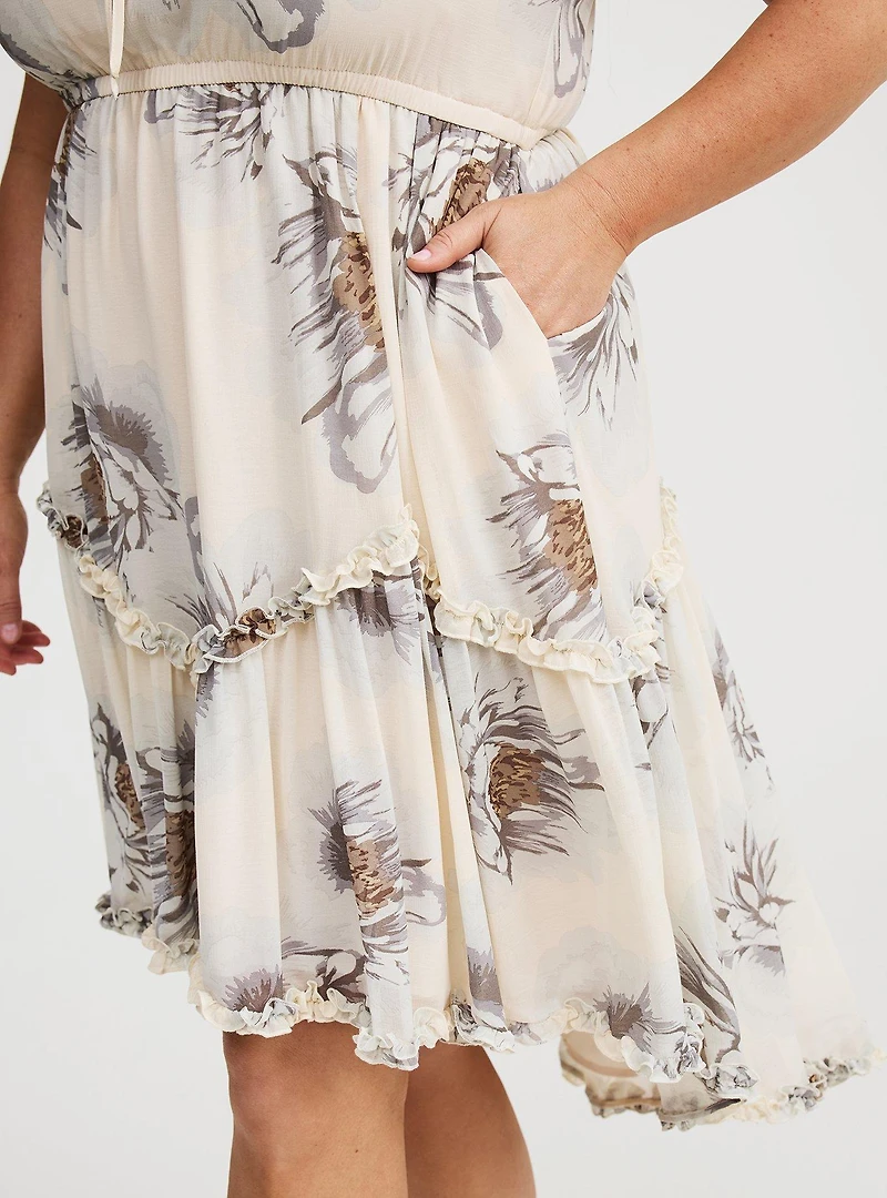 High-Low Tie-Detail Dress