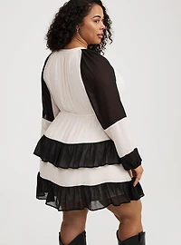 Mini Chiffon Double-Tiered Dress