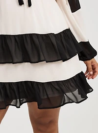 Mini Chiffon Double-Tiered Dress