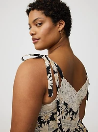 Lace-Trim Drop-Waist Maxi Dress