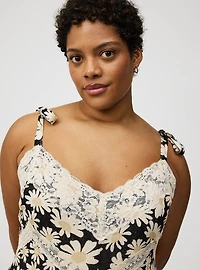 Lace-Trim Drop-Waist Maxi Dress
