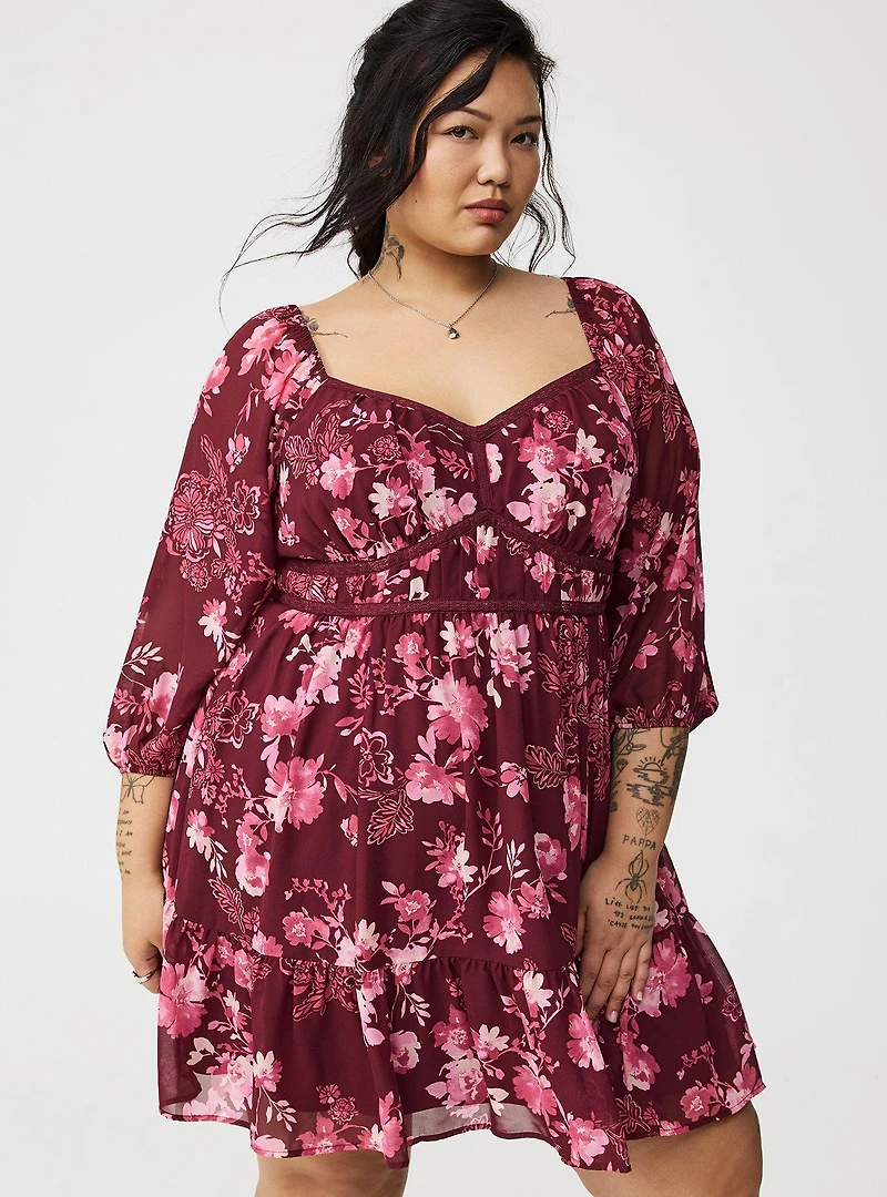 Mini Shirred-Bodice A-Line Dress