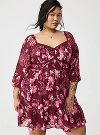 Mini Shirred-Bodice A-Line Dress