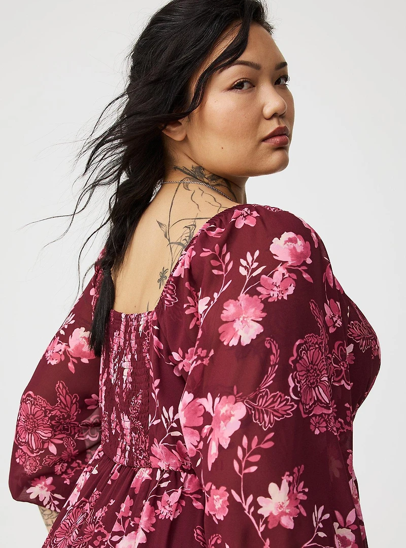 Mini Shirred-Bodice A-Line Dress
