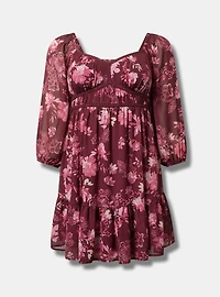 Mini Shirred-Bodice A-Line Dress