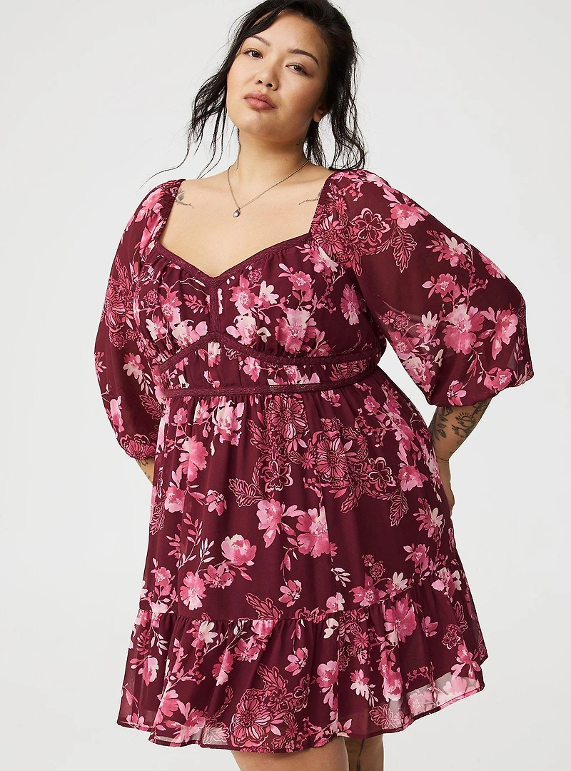Mini Shirred-Bodice A-Line Dress