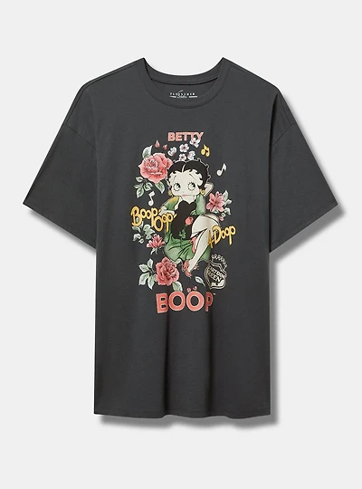 Betty Boop Oversized Cotton Crew Tunic Tee