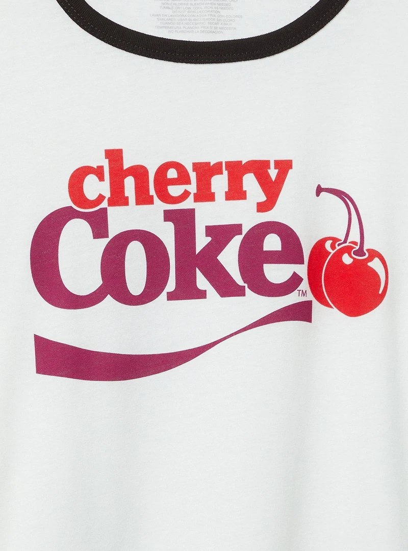 Cherry Coke Cotton Cropped Ringer Tee