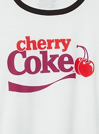 Cherry Coke Cotton Cropped Ringer Tee