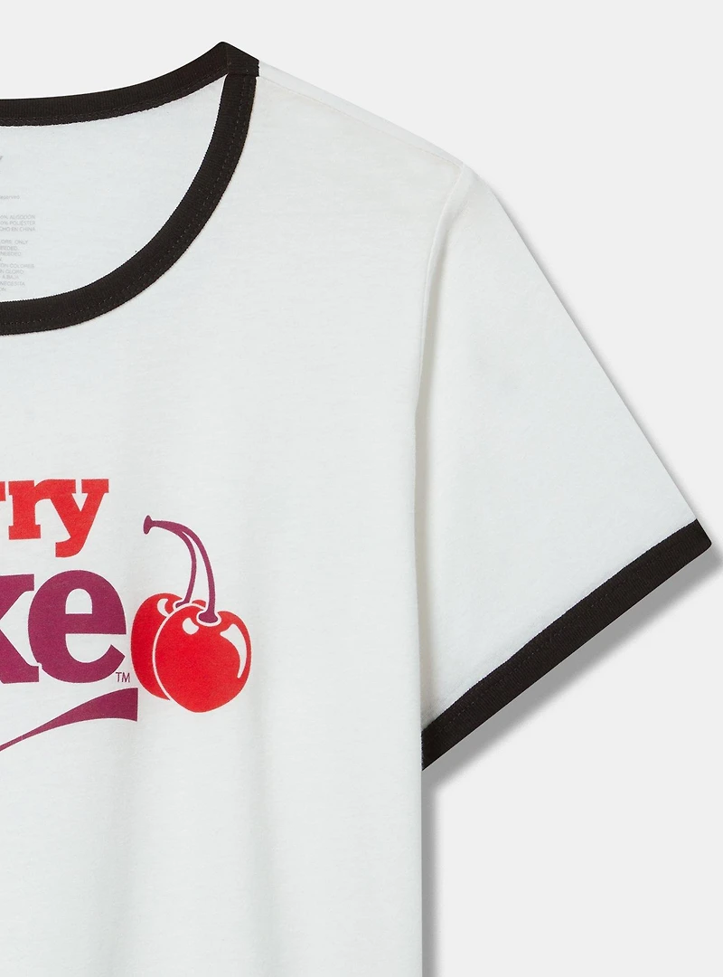 Cherry Coke Cotton Cropped Ringer Tee