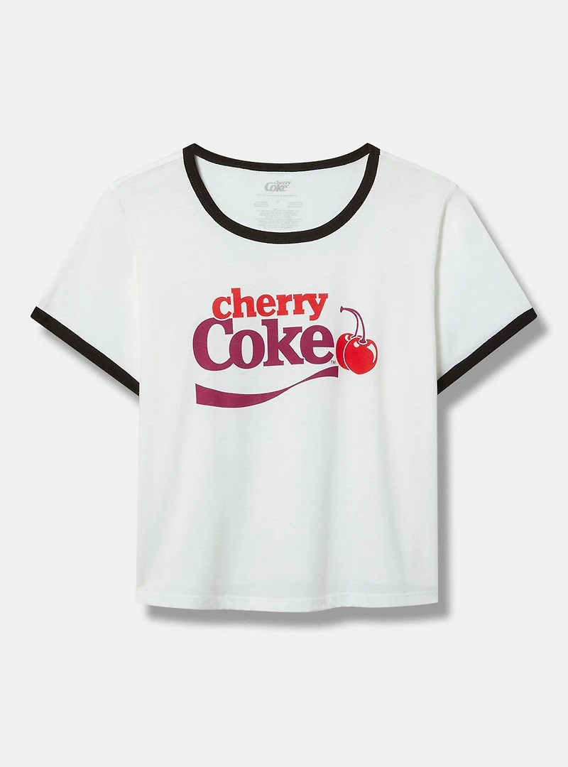 Cherry Coke Cotton Cropped Ringer Tee