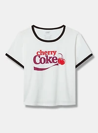 Cherry Coke Cotton Cropped Ringer Tee