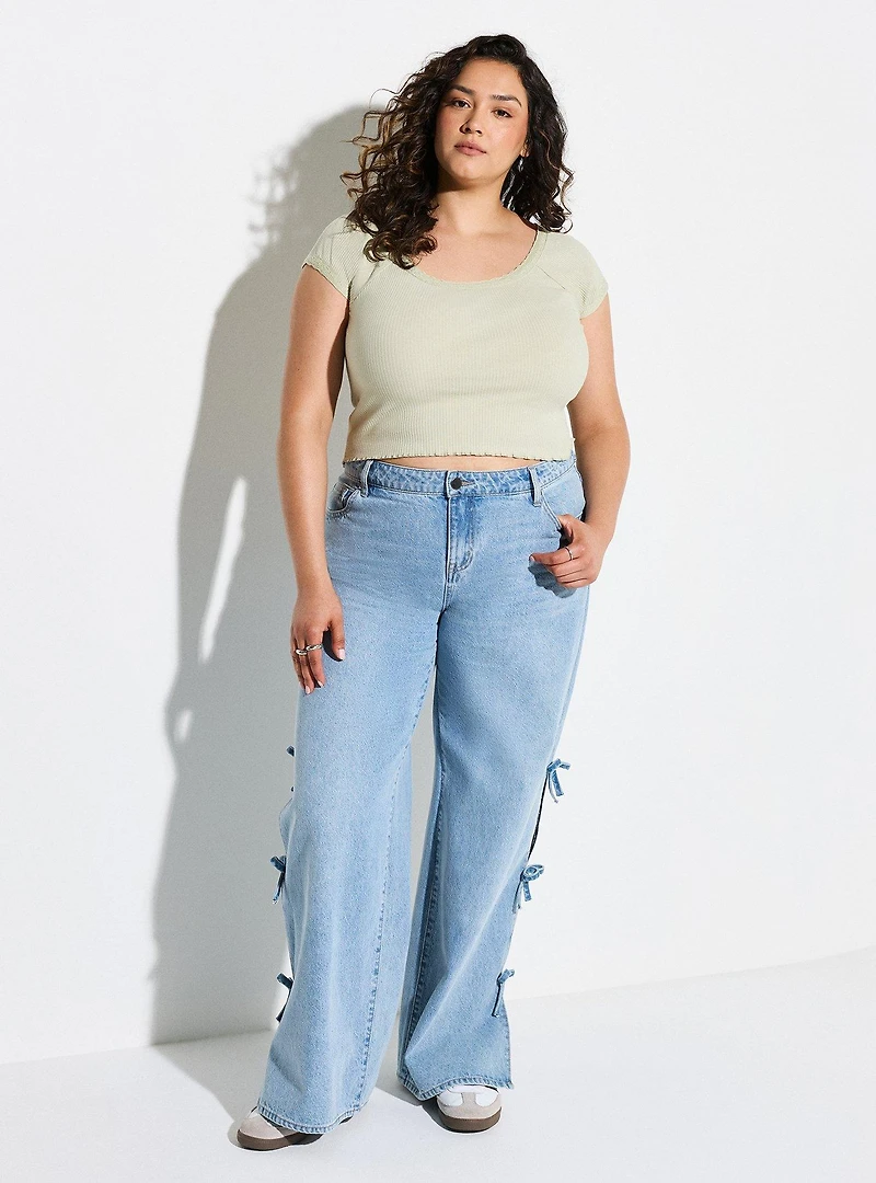 LoveSick Lace Trim Rib Tee