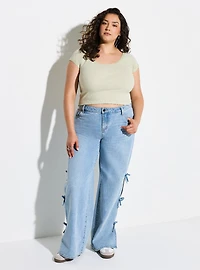 LoveSick Lace Trim Rib Tee