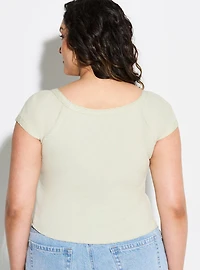 LoveSick Lace Trim Rib Tee