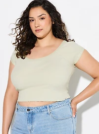 LoveSick Lace Trim Rib Tee