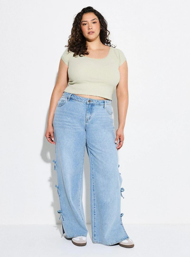 LoveSick Lace Trim Rib Tee