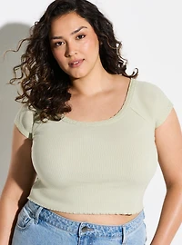 LoveSick Lace Trim Rib Tee