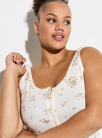 LoveSick Pointelle Button Tank