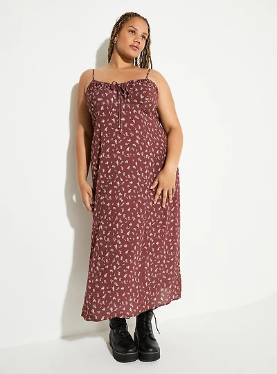 LoveSick Front-Tie Tea-Length Dress